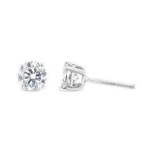 IGI Certified 14K White Gold 1 1/2 Cttw Lab Grown Diamond Solitaire Stud Earrings with Screwbacks (I-J Color, VVS2-VS1 Clarity) Rieworkes