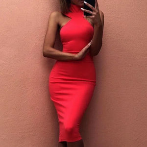 Fitted Neck Dress - Sexy Style Dress Mimarta