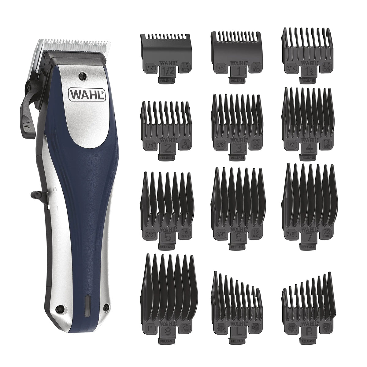 Wahl Lithium Ion Pro Rechargeable Cordless Hair Clippers for Men, Woman, &amp; Children with Smart Charge Technology for Convenient at Home Haircutting - Model 79470 Sliver 22 Piece Set Rieworkes