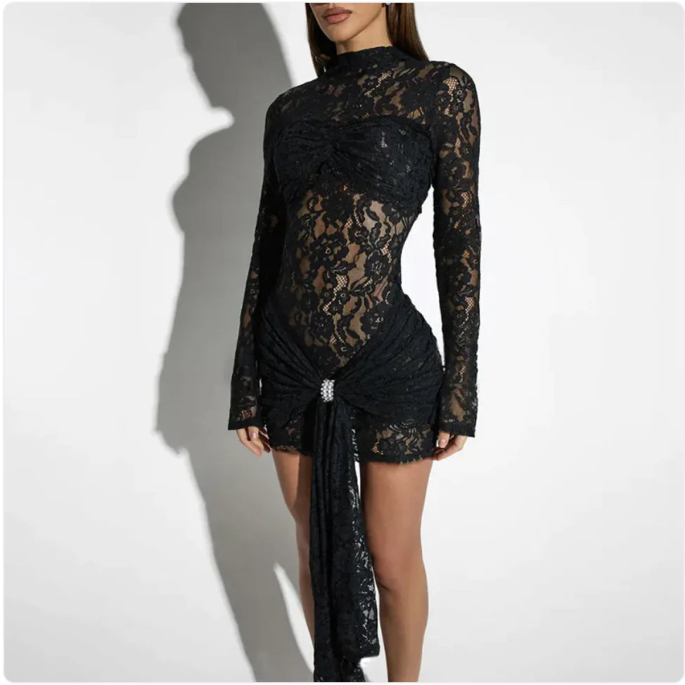 Elegant Slim Fit Lace Dress Mimarta