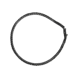 Black Rhodium Plated .925 Sterling Silver 5.00 Cttw Black Diamond Tennis Bracelet  (Black Color, I2-I3 Clarity) - 8.5 Inches Rieworkes