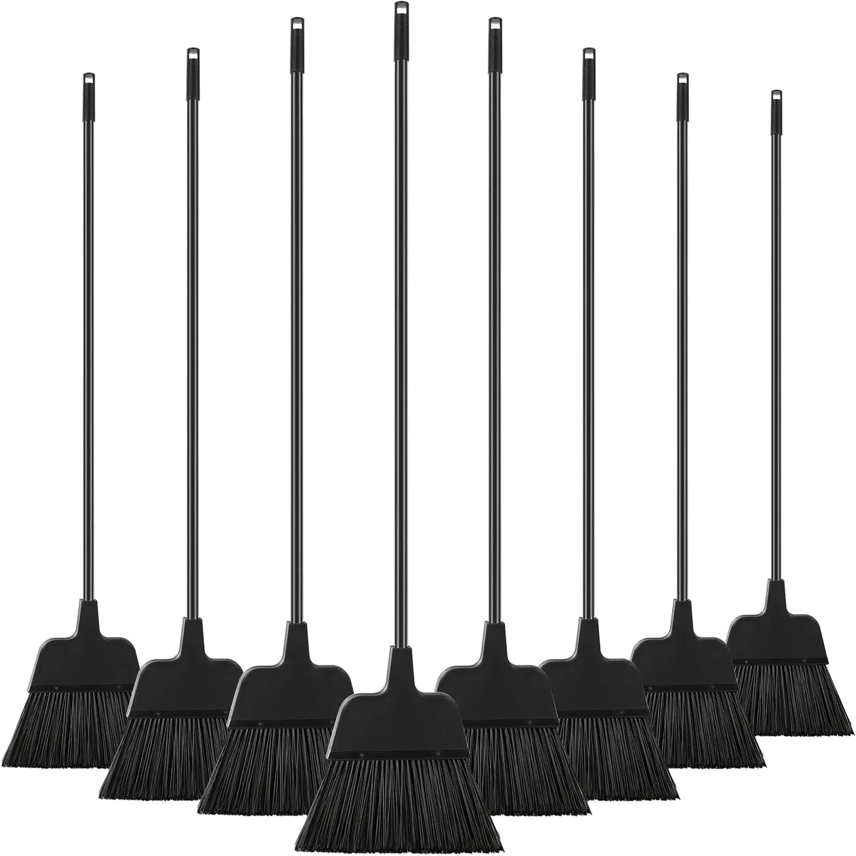 Didaey 8 Pcs Outdoor Broom for Floor Cleaning 54 Inch Commercial Heavy Duty Broom Long Handle Kitchen Broom Household Angle Brooms for Sweeper Sweeping Indoor Dust Hair Cleaner Corn Shop(Black) Mimarta