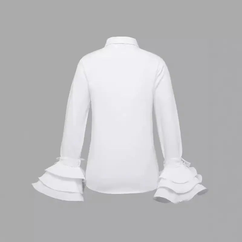 Women's Ruffle Sleeve Slim Shirt Mimarta