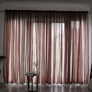 Simple And Modern Balcony Solid Color Gauze Curtain Rieworkes