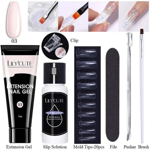 LILYCUTE Nail Extension Gel Set Rieworkes