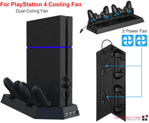 PS4 Cooling Station Vertical Stand 2 Controller Charging Dock For PlayStation 4 Rieworkes
